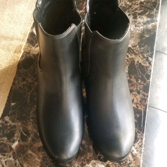 Faux Leather Ankle Boots - Picture 2 of 2